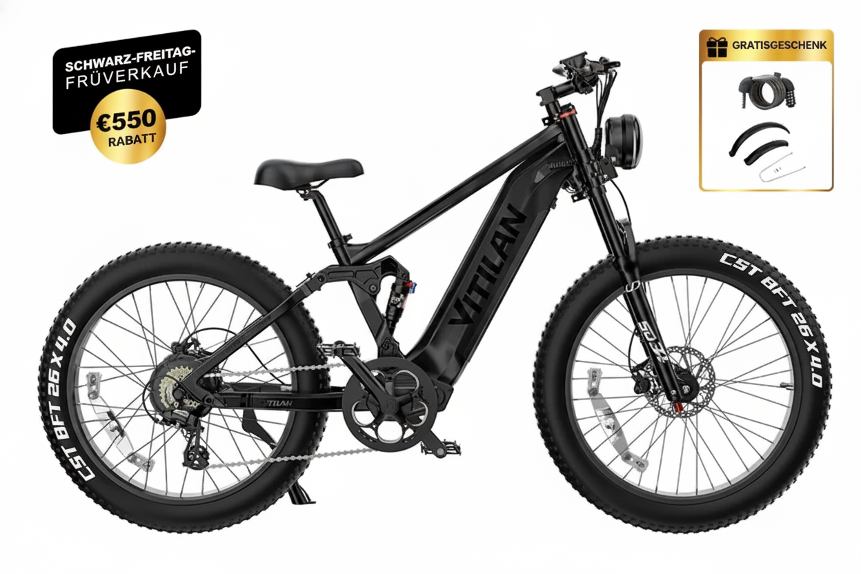 T7 / T7PRO vollgefedertes Mountainbike E-Bike